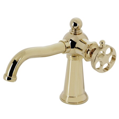 Kingston Brass KS3542RKX Single-Handle Bathroom Faucet with Push Pop-Up, Polished Brass KS3542RKX